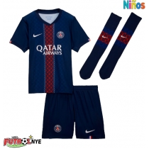 Camiseta Paris Saint-Germain Desire Doue #14 Primera Equipación para niños 2025-26 manga corta (+ pantalones cortos)